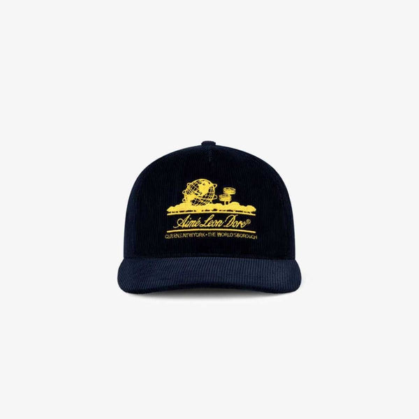 Navy Corduroy Embroidered Logo Cap