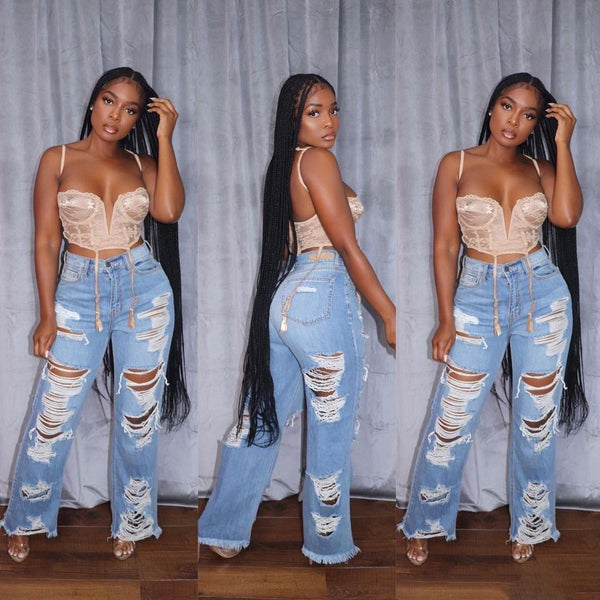 Distressed Denim Jeans