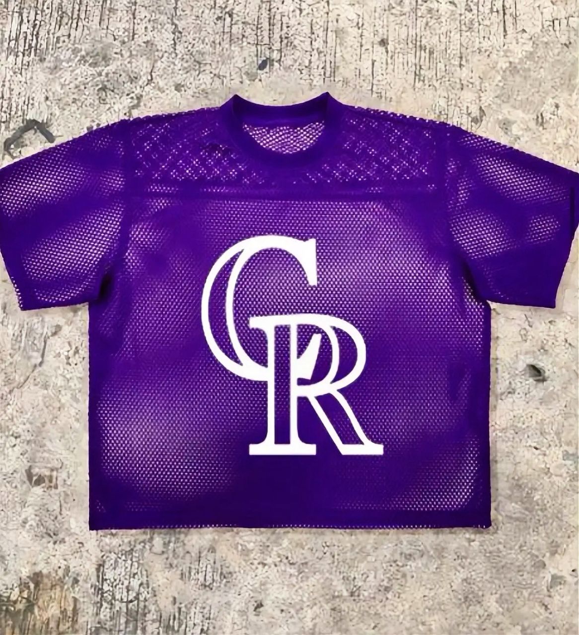 Purple CR print Baseball T-shirt