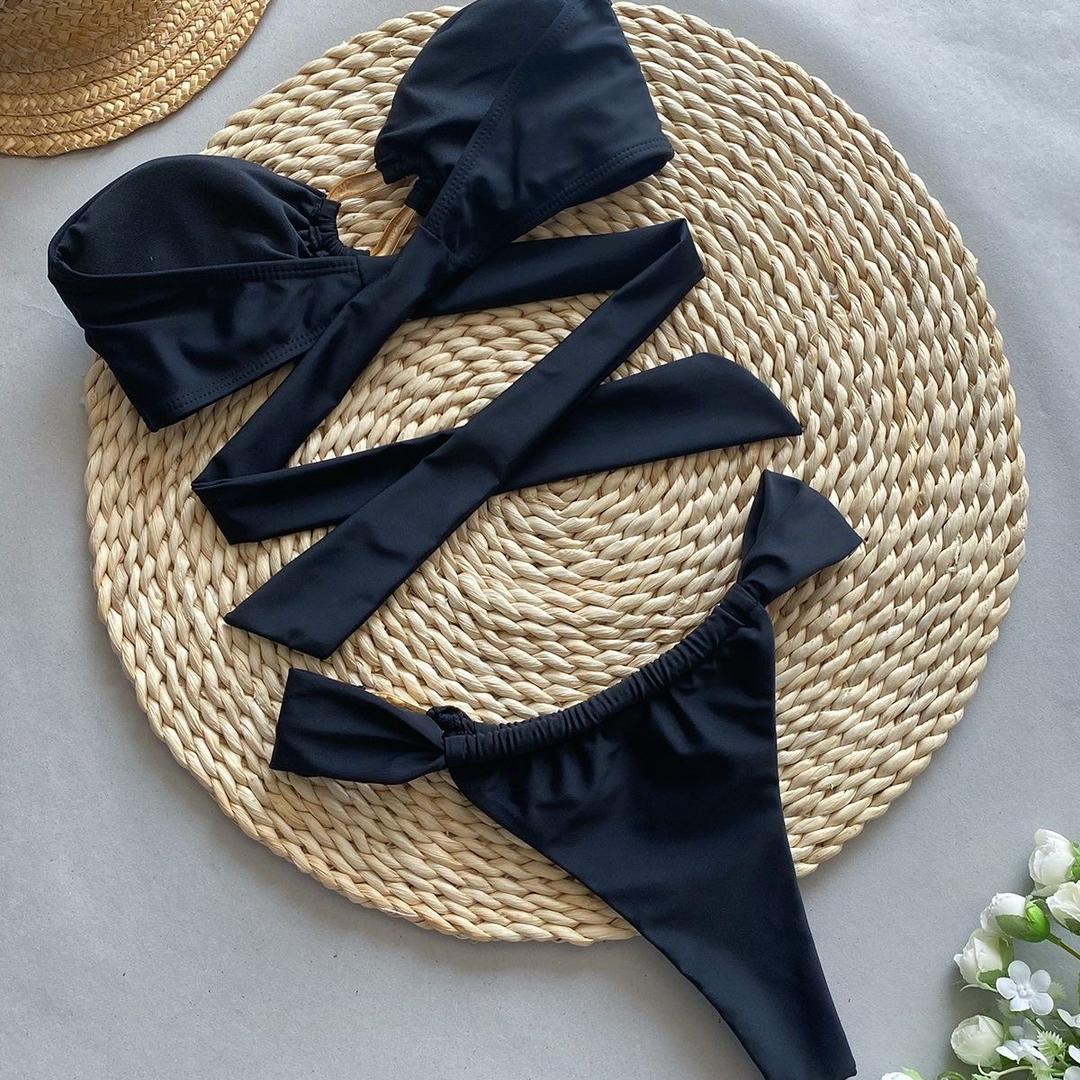 Black two-piece bikini set