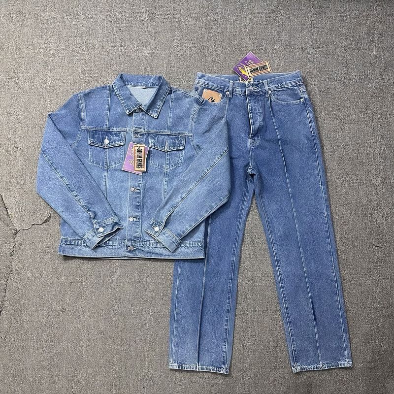 denim corteiz 2 pieces set