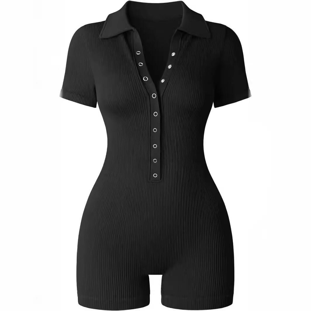 Golf neck romper