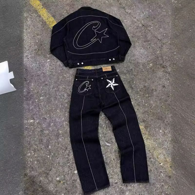 black corteiz 2 pieces set