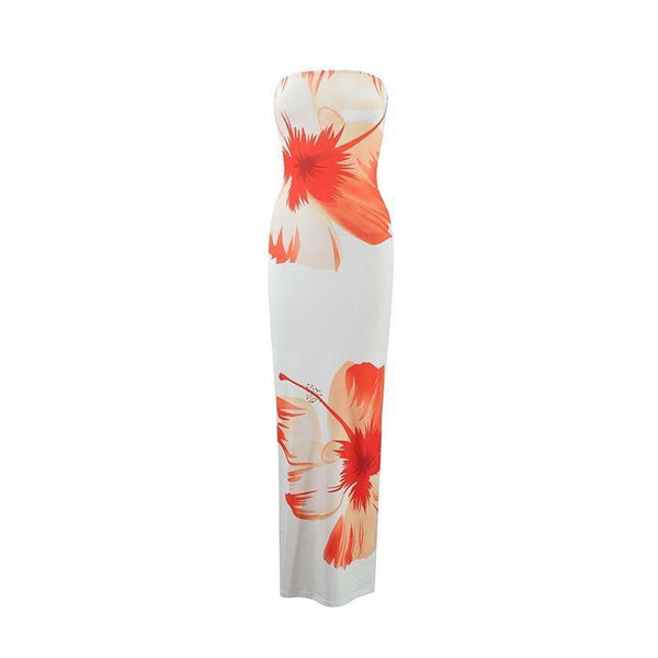 White floral bobtube dress