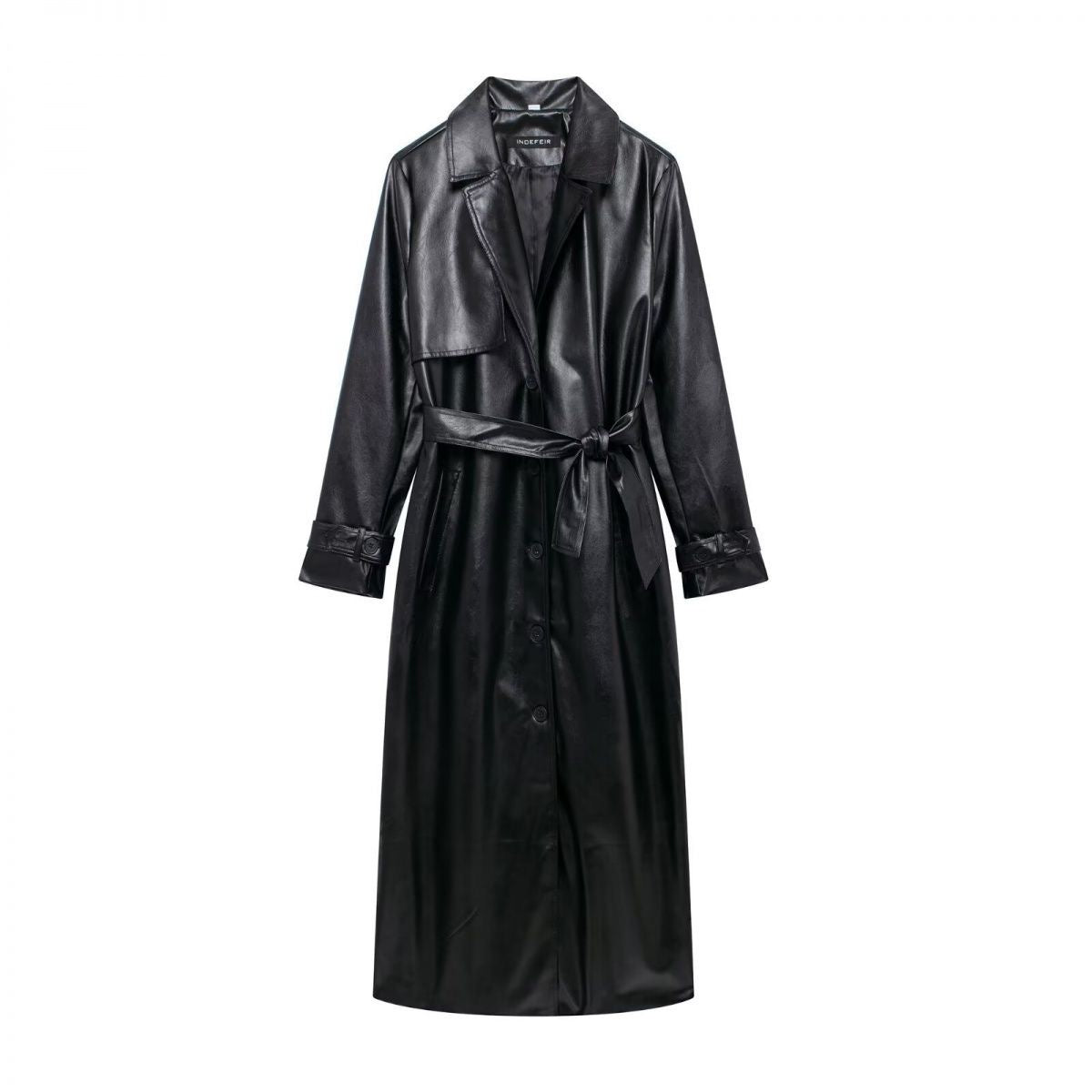 Black leather inspired Coat