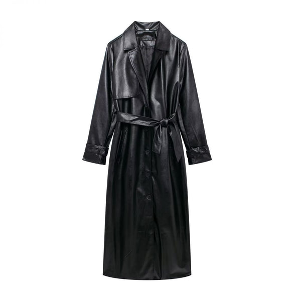 Black leather inspired Coat
