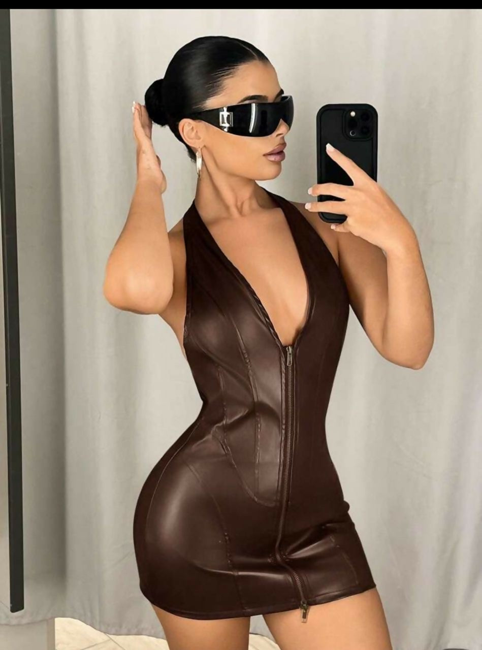 Leather dress