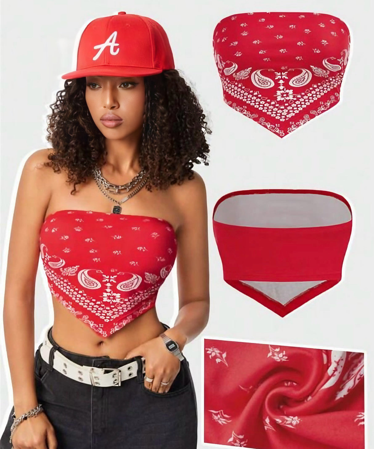 Red bandana top