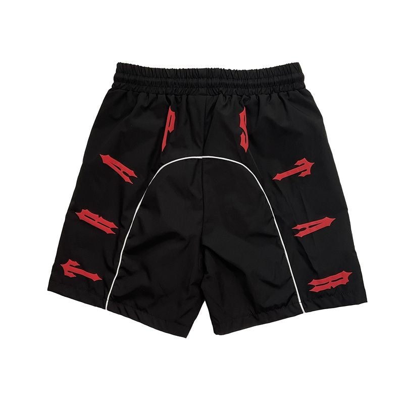 Black Graphic Streetwear Shorts