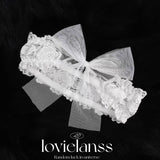 White Lace rose garter