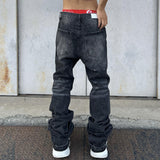 Stacked Black Denim Jeans