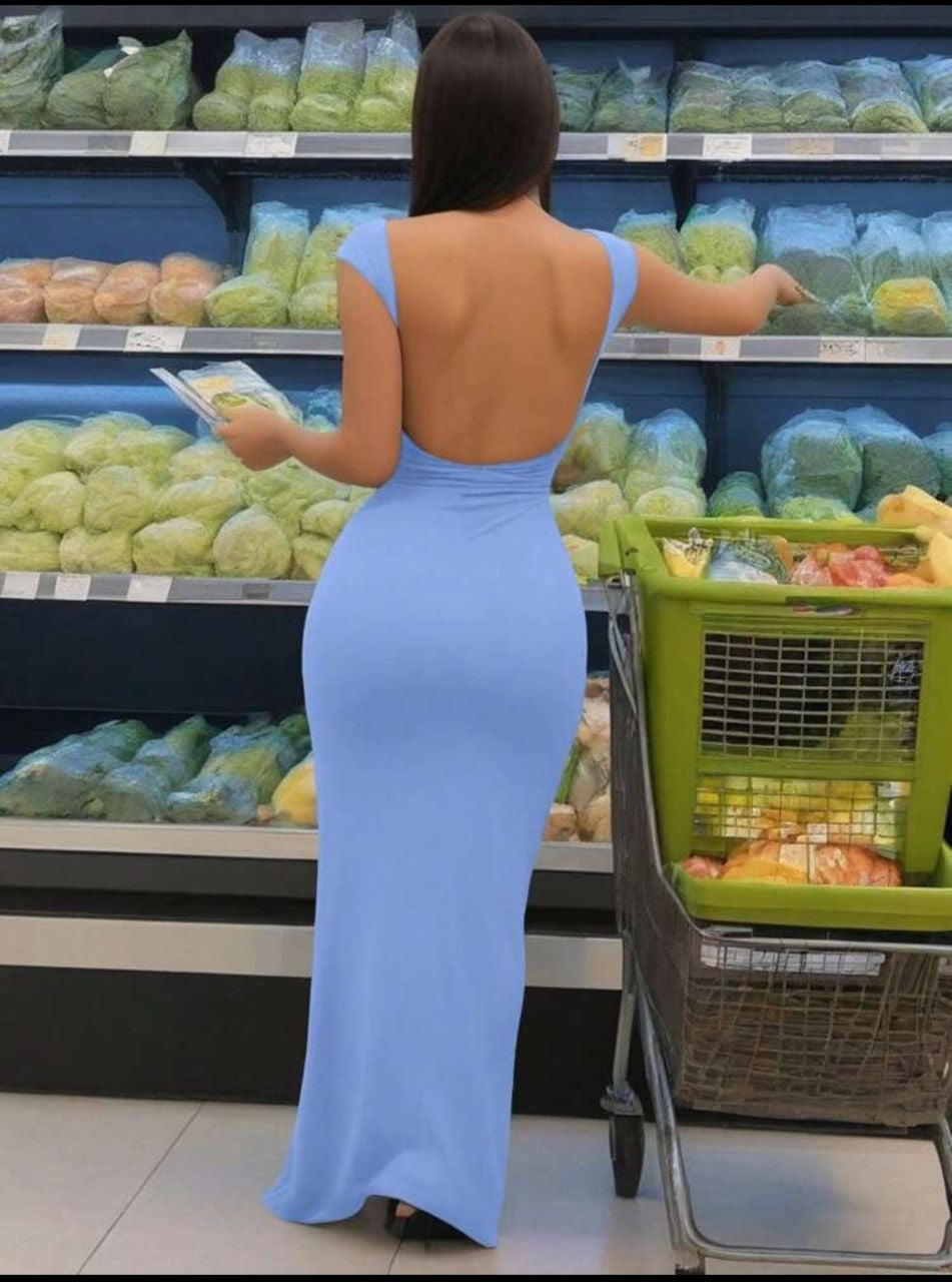 backless bodycon maxi dress