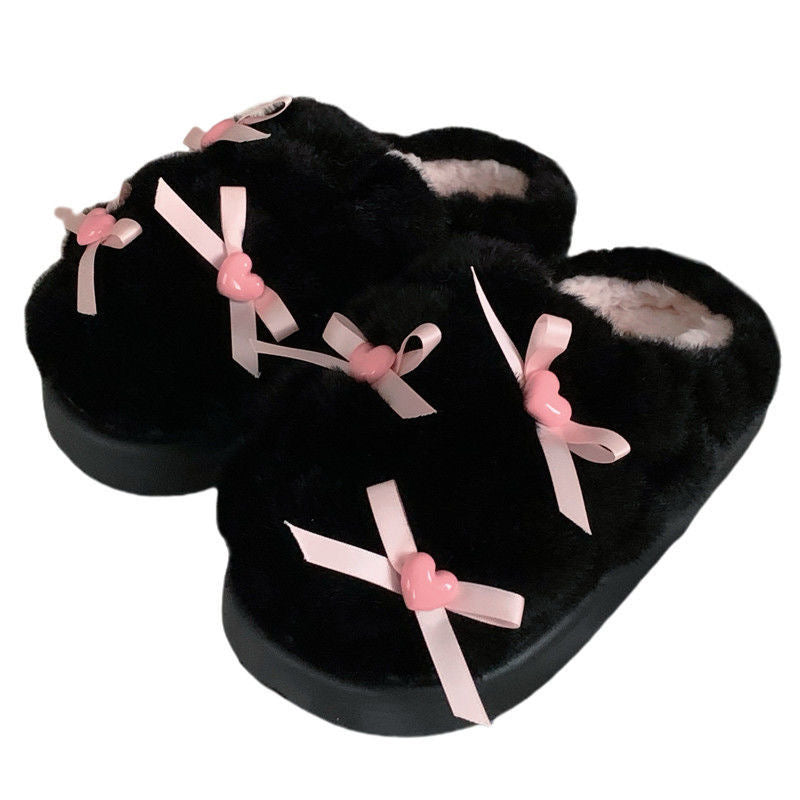 Bow Plush Slippers