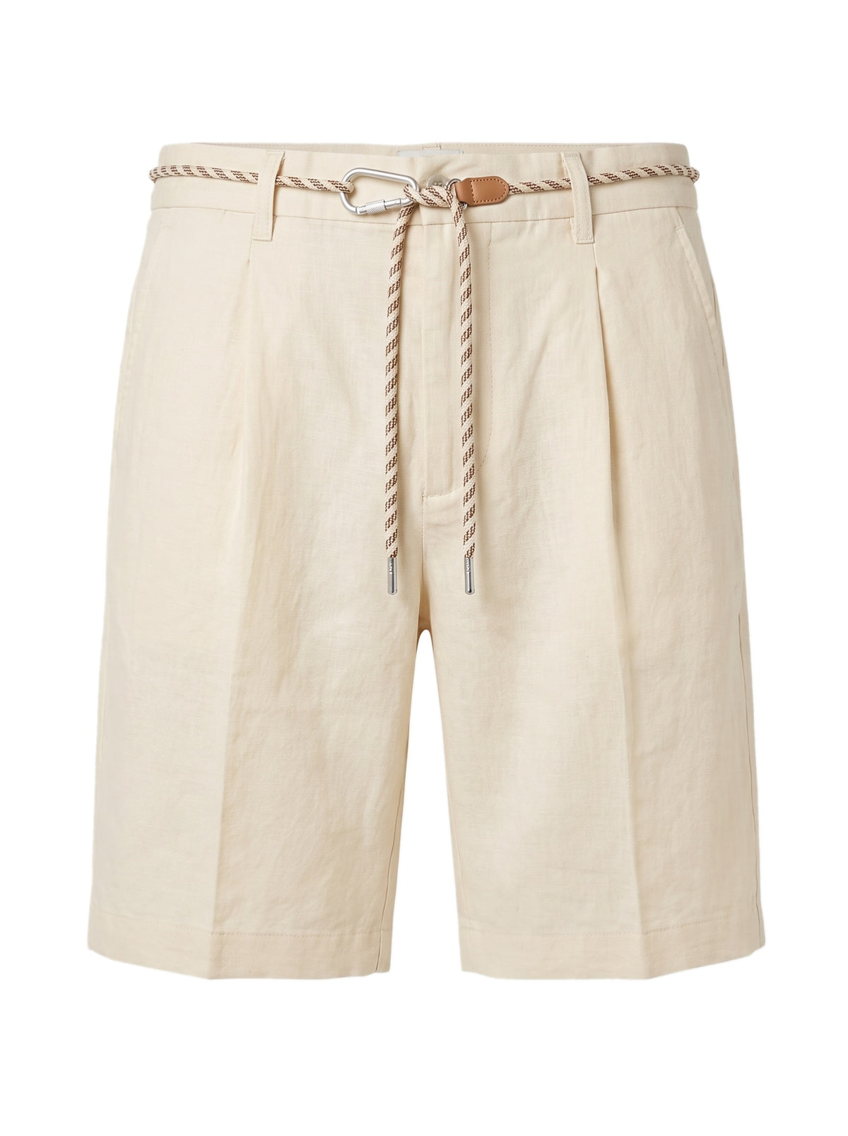 Linen Drawstring Shorts — Cream