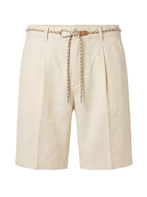 Linen Drawstring Shorts — Cream