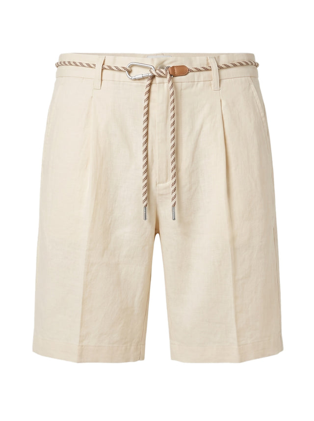 Linen Drawstring Shorts — Cream