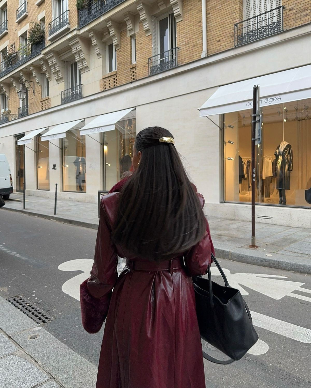 Faux Leather Trench