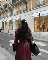 Faux Leather Trench