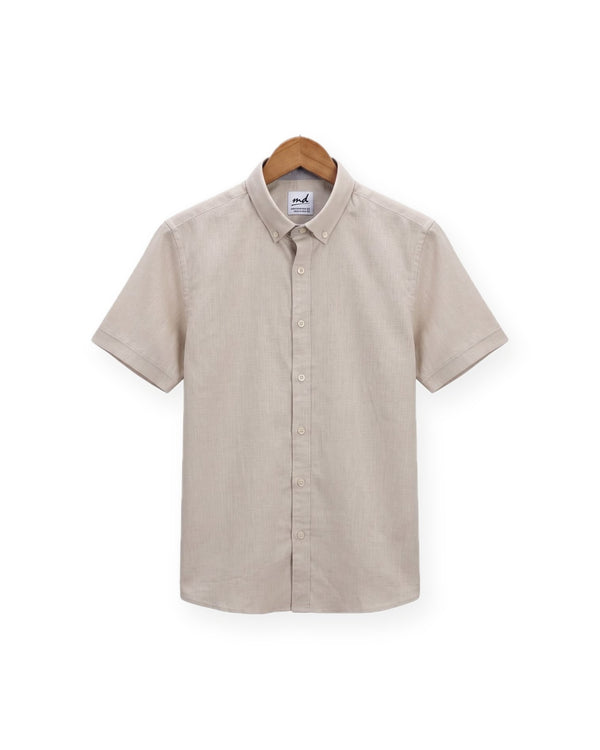 Short Sleeve Linen Shirt — Oat