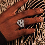 Iced-Out Dollar Sign Ring