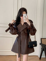 Faux Leather Coat