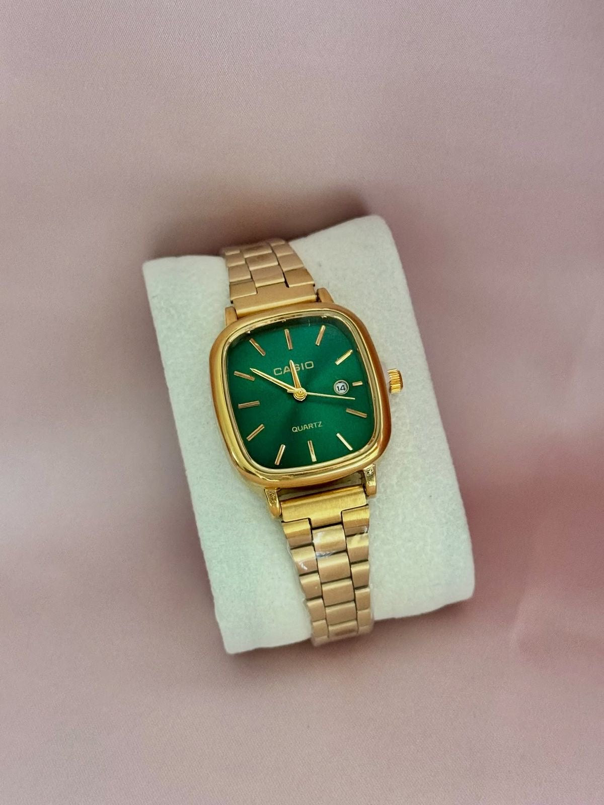 Green & gold Casio watch