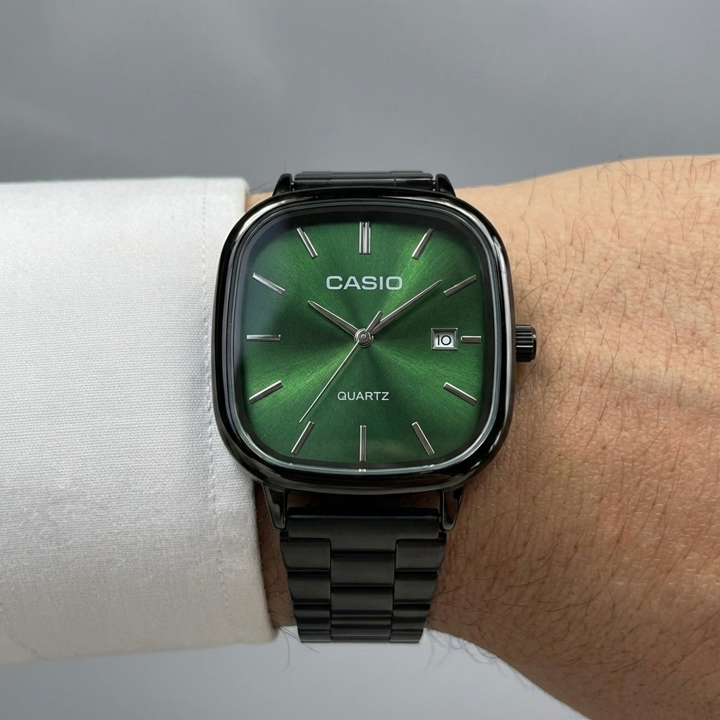Green Casio watch