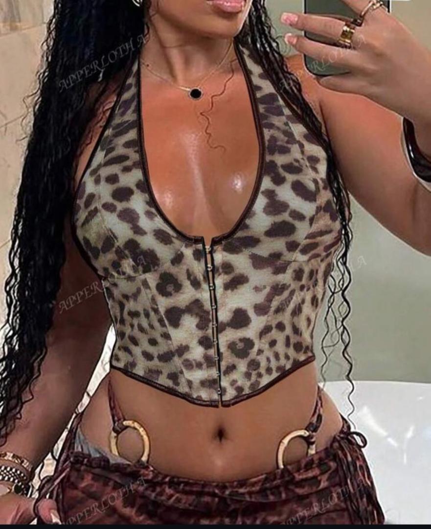 Leopard Print Corset Top