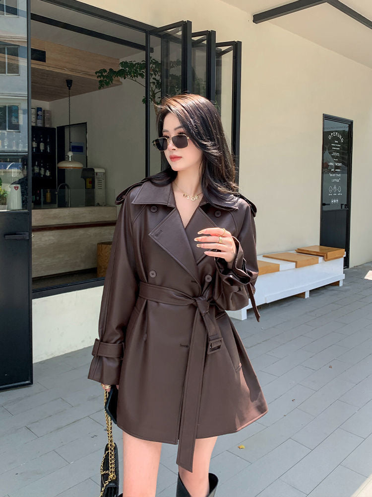 Faux Leather Coat