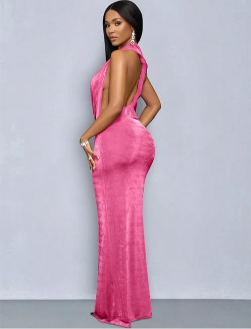 Pink open side dress