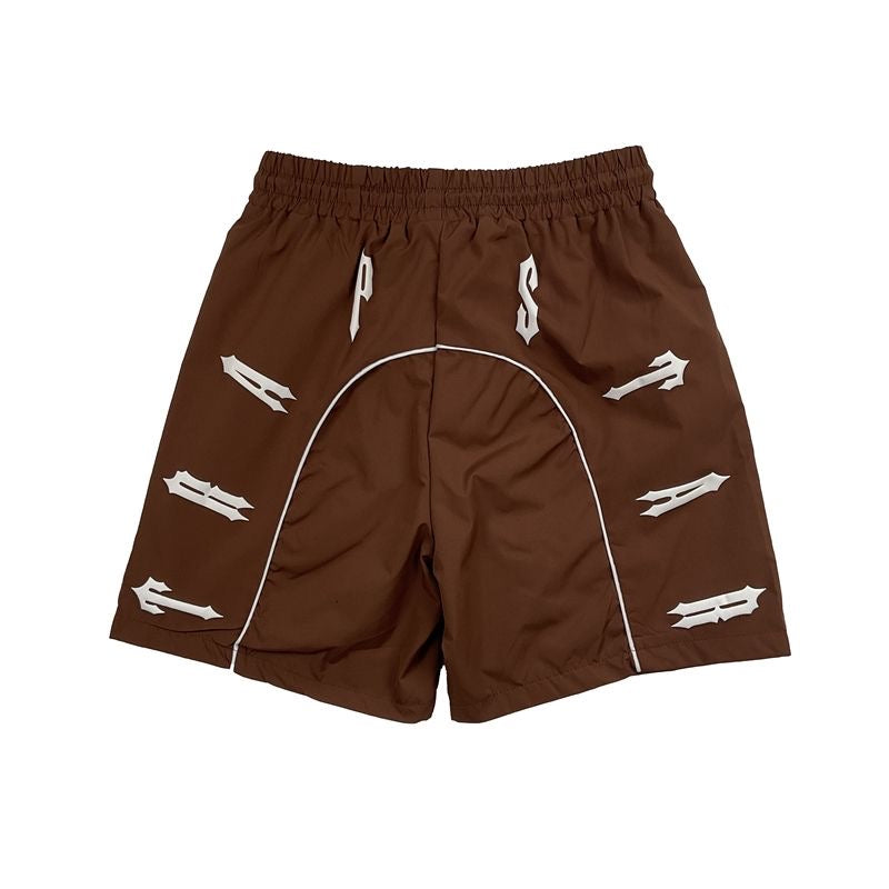 Brown Graphic Streetwear Shorts