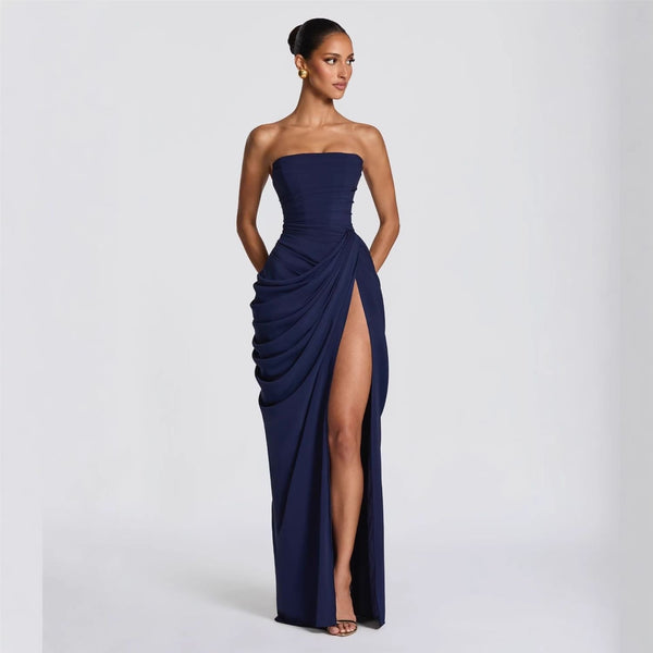 Blue A-Line Gown