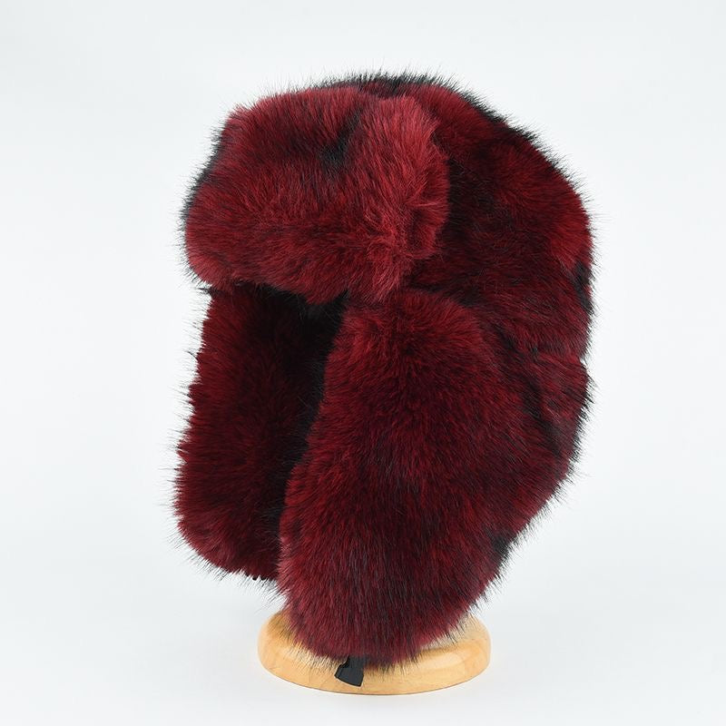 Burgundy Faux Fur Trapper Hat