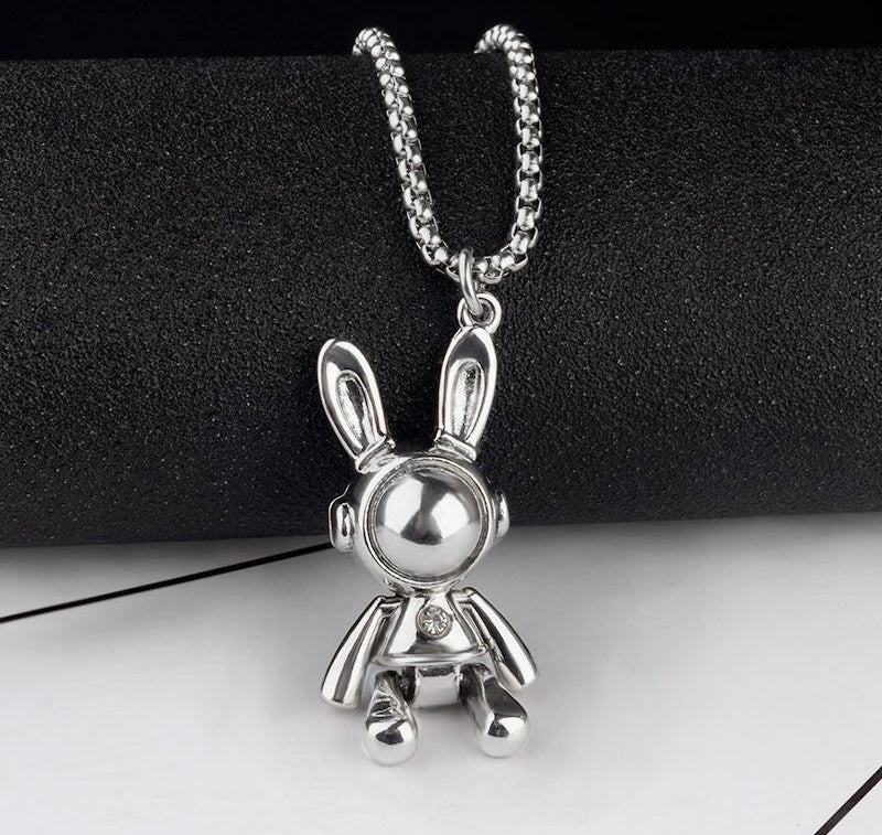 Silver rabbit titanium chain