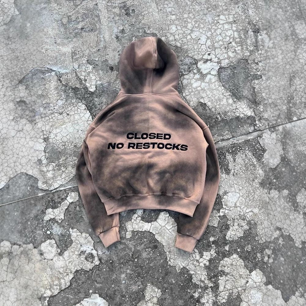 Vintage Brown Cropped Hoodie