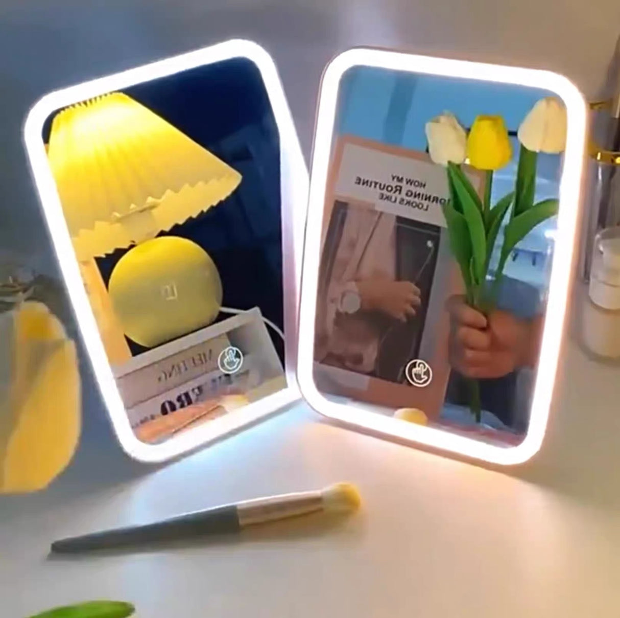 Makeup mirror with light