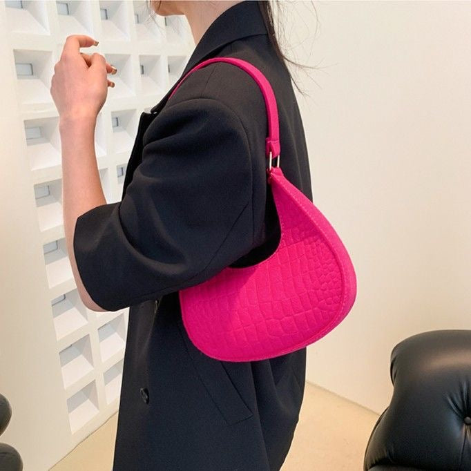 Pink Plain Underarm Bag