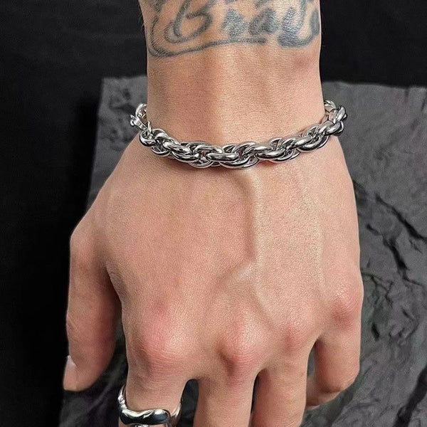 Chunky stainless-steel bracelet