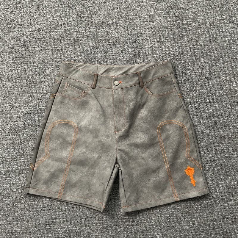 Flame Stitch Denim Shorts