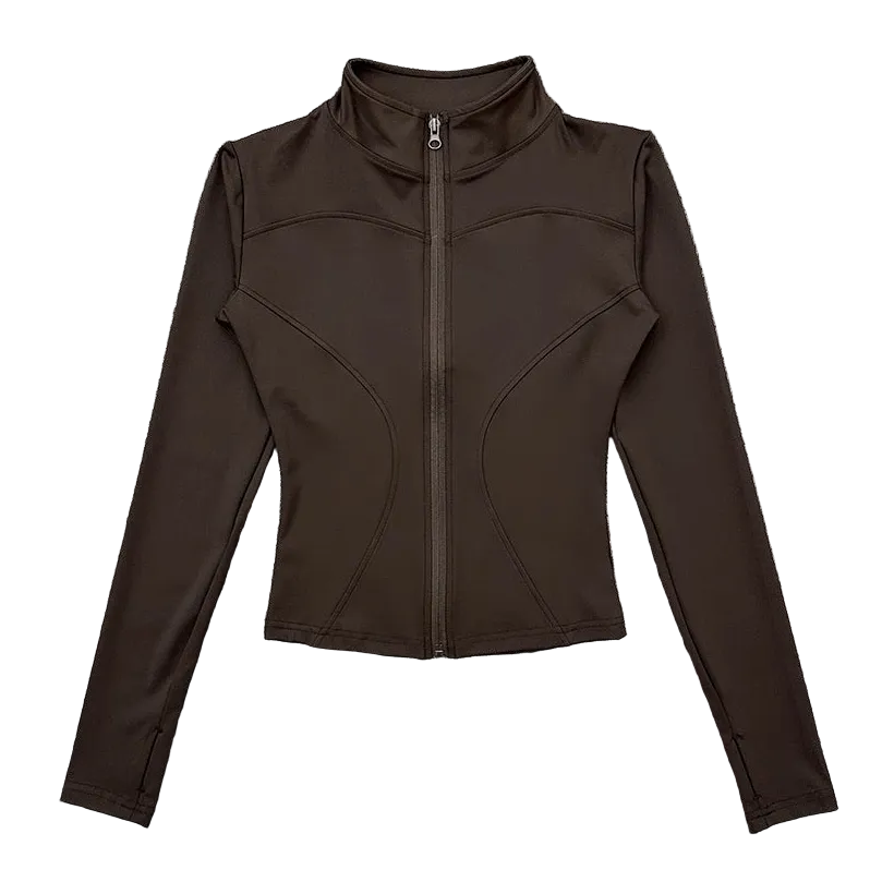Brown Stand collar sport jacket