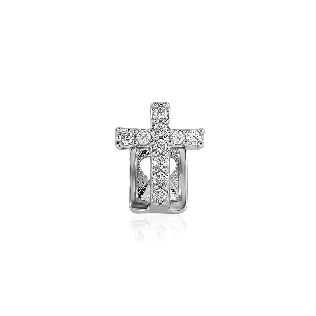 Cross shaped silver drip grillz