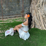 White flower hoop 2 piece