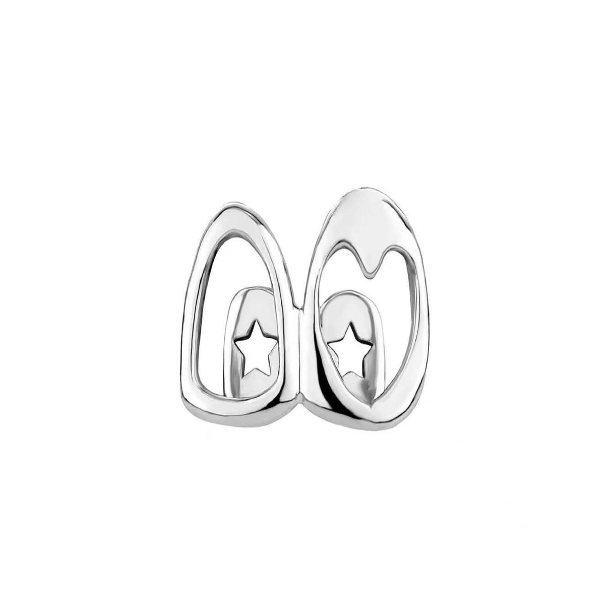 Silver Cutout Tooth Grillz