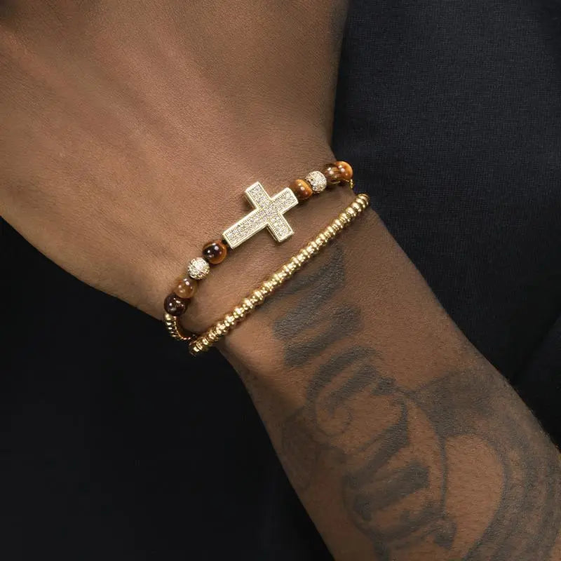 Dime cross bracelet