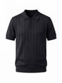 Pointelle Knit Polo — Black
