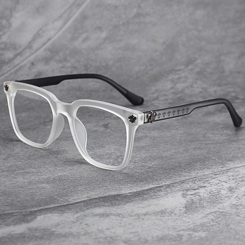 Clear and Black matte Chrome hearts glasses