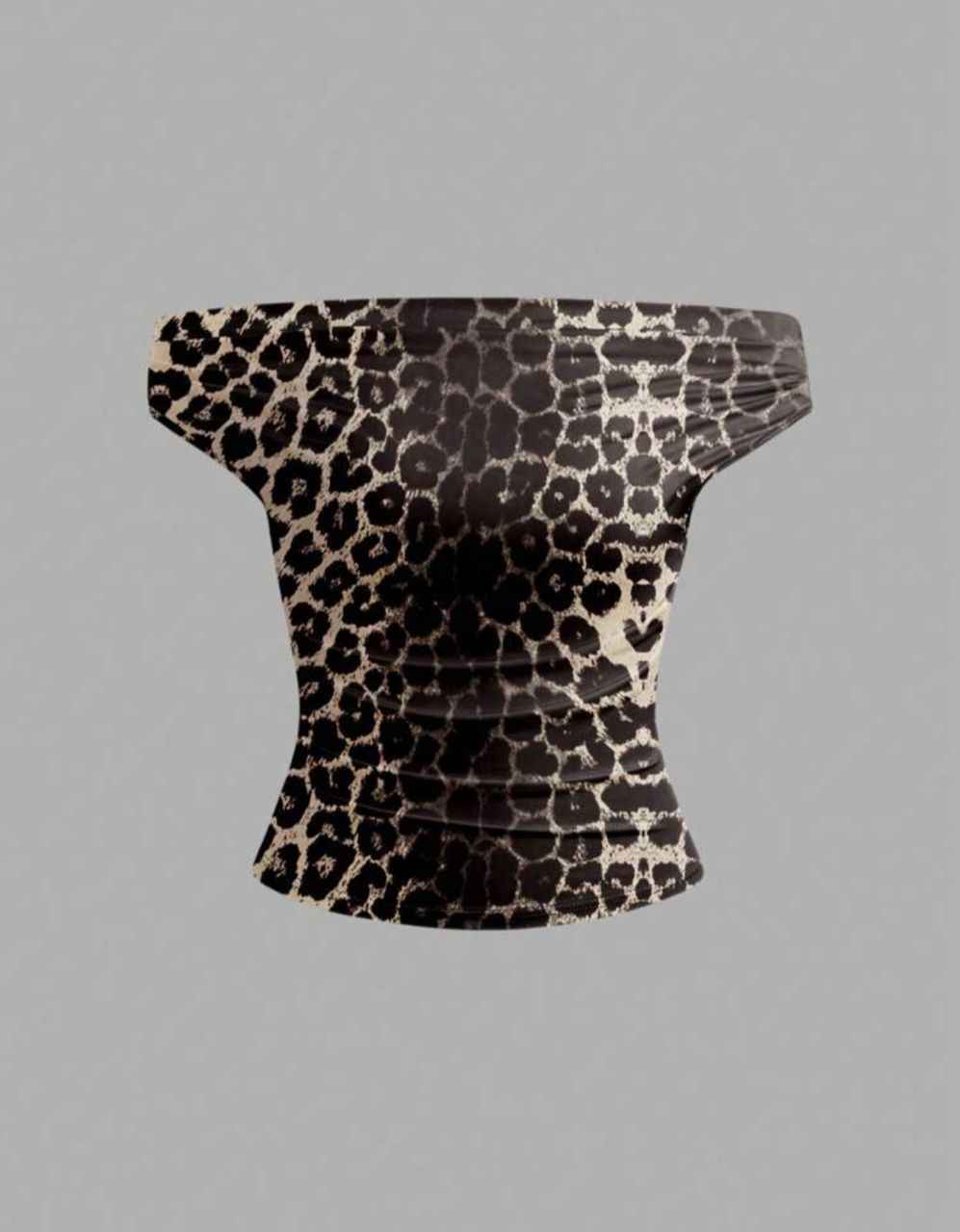 Leopard print off-shoulders top