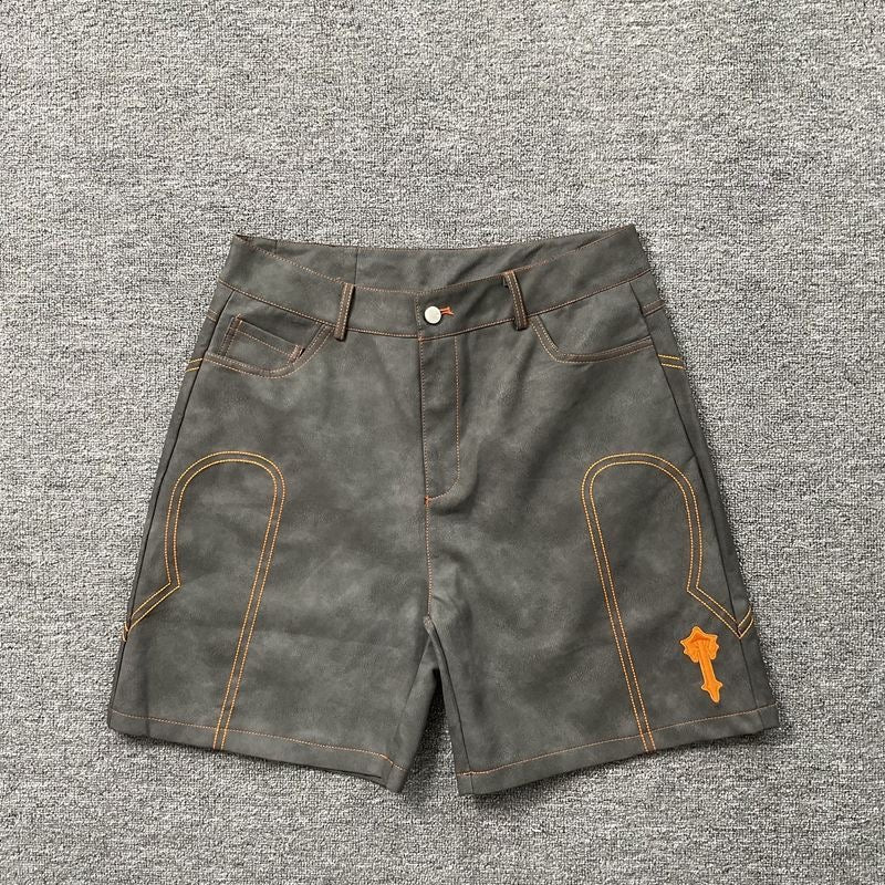 Flame Stitch Denim Shorts