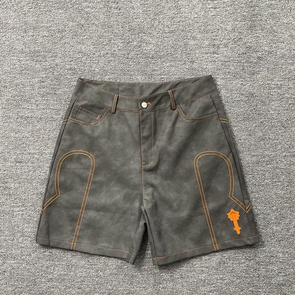 Flame Stitch Denim Shorts
