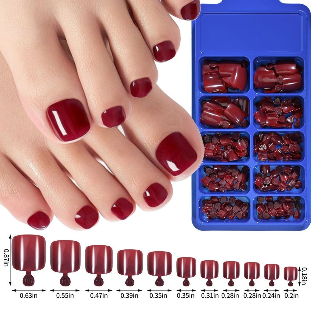 Burgundy Toe Press-on